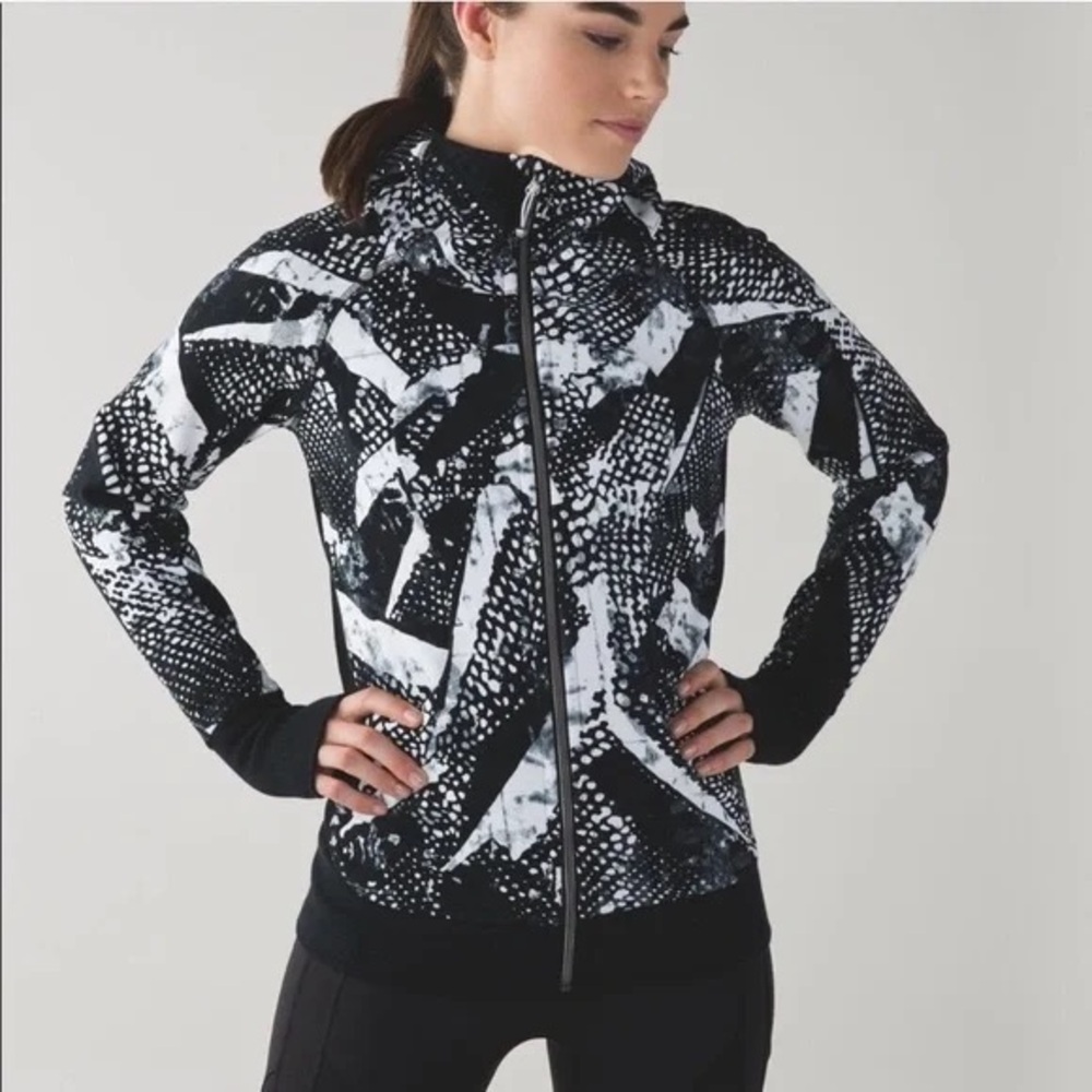 Lululemon Scuba Hoodie III Static Mist White Black x SOULCYCLE sz 6 NWOT
